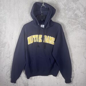 Notre Dame Hoodie Mens Medium Navy Blue Sweatshirt Pullover College Football